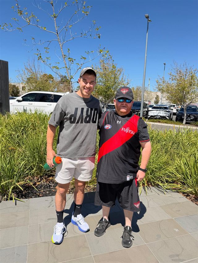 A Yours Truly support worker and participant out in the sunshine in Melbourne's west